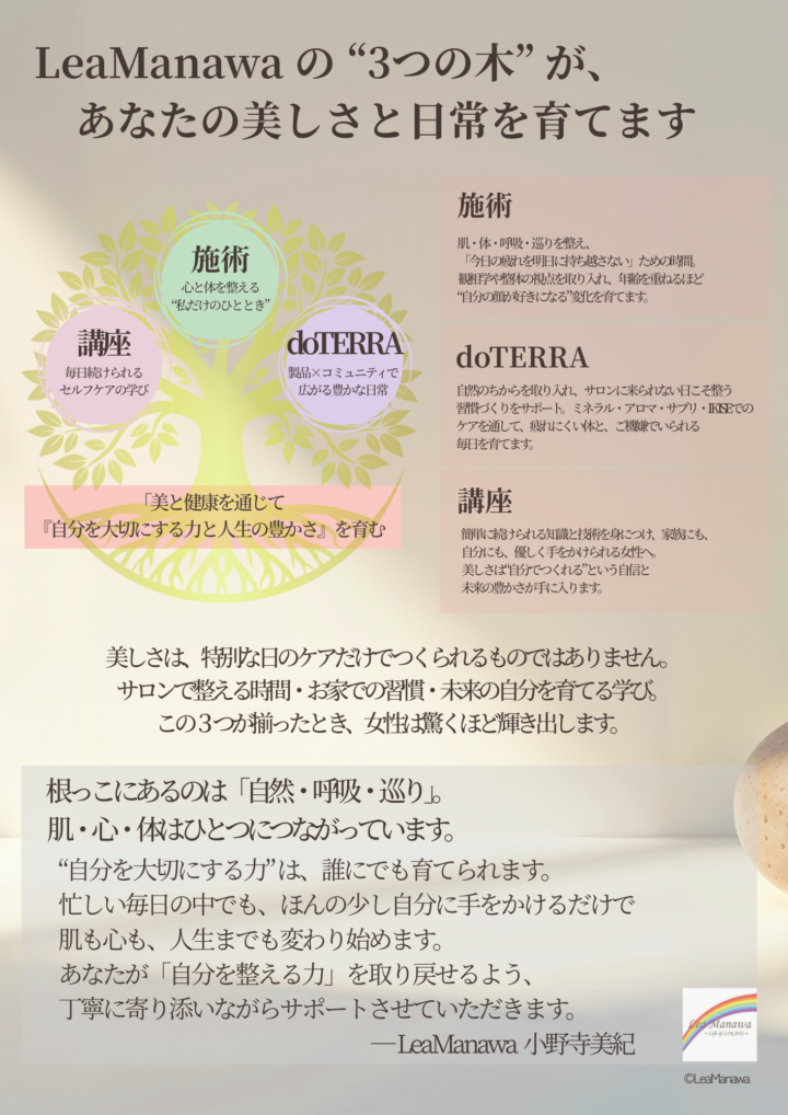 LeaManawaが大切にしている3つのことの画像